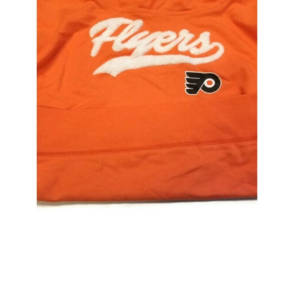 NHL Philadelphia Flyers Long Sleeve Hoodie Sweatshirt Girls Size M Orange - Picture 2 of 4